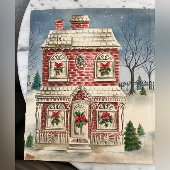*Rare* Vintage 1950s 1960s Hallmark advent calendar Getting Ready for Christmas - Picture 2 of 14